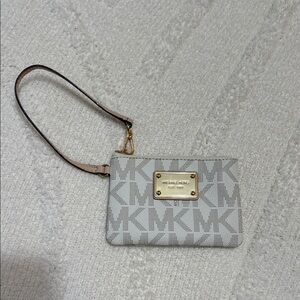 MICHAEL Michael Kors White Logo Wristlet